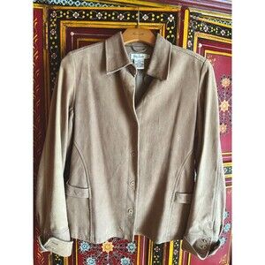 Faconnable Vintage Goatskin Leather‎ Shirt Coat, Women’s Small